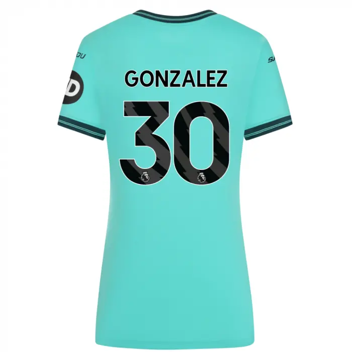 Wolverhampton Wanderers Fan Shop | 25-26 Wolves Pro Away Shirt – Womens GONZALEZ 30 Collection Official Wolves Fan Gear